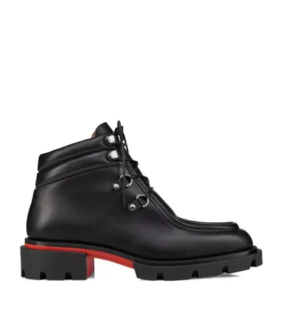 Christian Louboutin Our Pabelito Leather Ankle Boots In Black