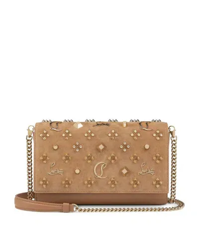 Christian Louboutin Paloma Calfskin Clutch Bag In Beige