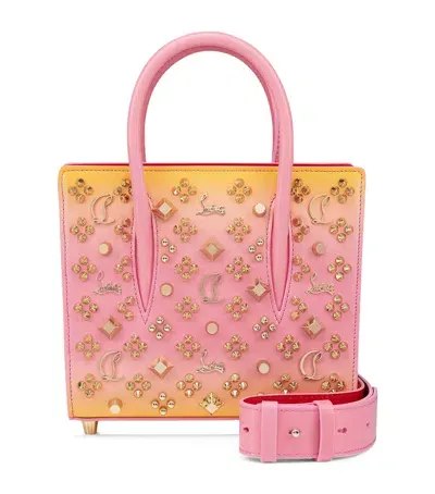 Christian Louboutin Paloma Mini Calfskin Ombré Top-handle Bag In Pink