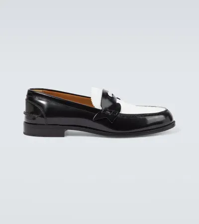 Christian Louboutin Penny Leather Loafers In Black