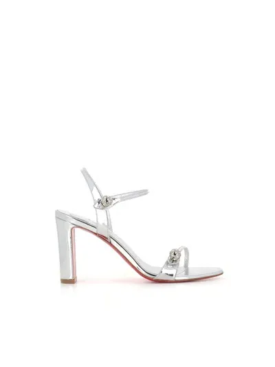 Christian Louboutin Atmospheria Metallic Sandal In Silver