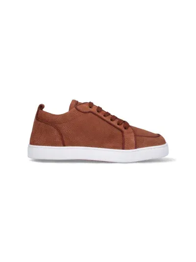 Christian Louboutin Louis Junior Full-grain Suede Sneakers In Brown