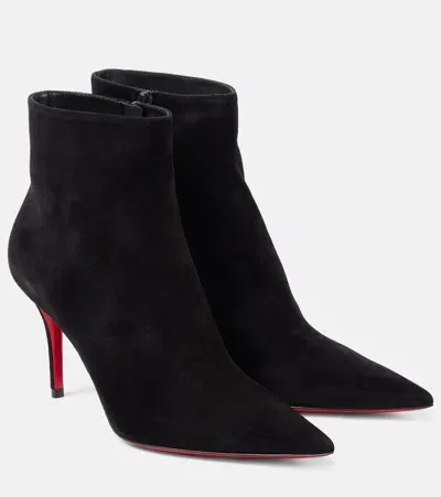 Christian Louboutin So Apostropha 80 Suede Ankle Boots In Black