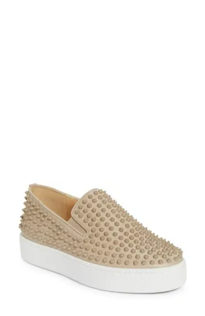 Christian Louboutin Spikeboat Slip-on Sneaker In Saharienne/saharienne Mat