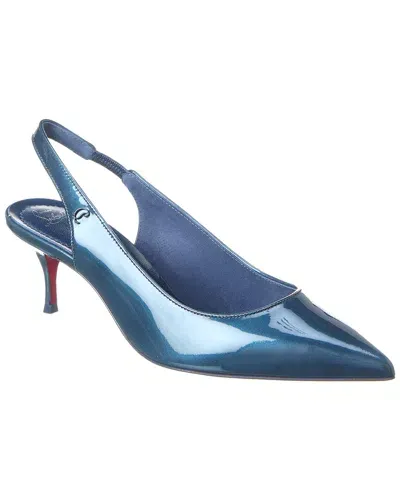 Christian Louboutin Kate Sporty Patent Slingback Pumps In Blue