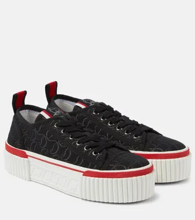 Christian Louboutin Super Pedro Cl Platform Sneakers In Black