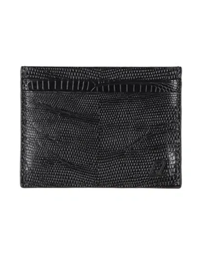 Christian Louboutin Kios Spikes Calfskin Leather Card Case In Black