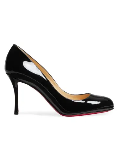 Christian Louboutin Black Patent Dolly Pumps 85