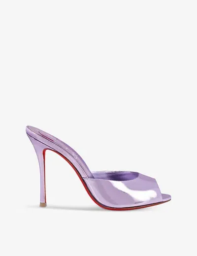 Christian Louboutin Womens Parme Me Dolly 100 Patent-leather Mules In Metallic