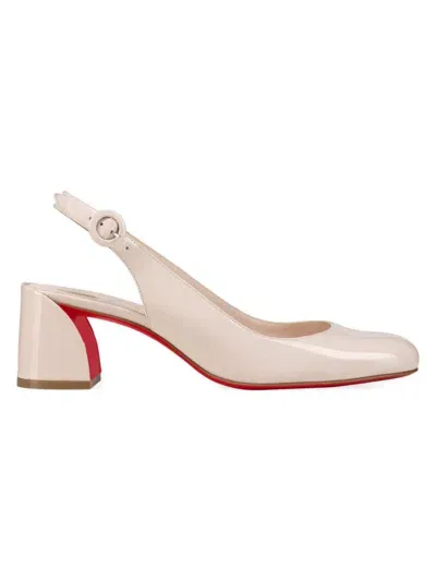 Christian Louboutin Women's So Jane 55mm Patent Leather Slingbacks In Beige