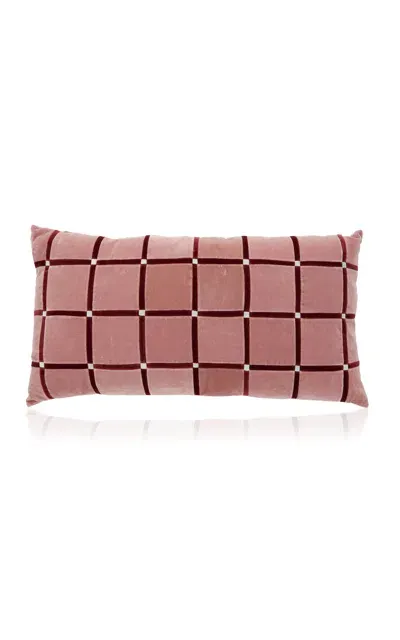 Christina Lundsteen Athena Cotton Velvet Cushion In Pink