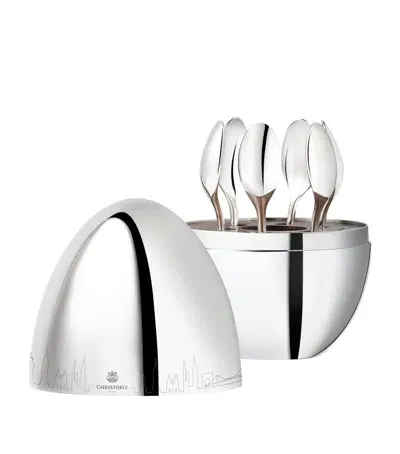 Christofle New York Mood 6-piece Espresso Spoon Canteen In Metallic