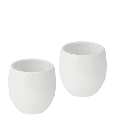 Christofle Porcelain Mood Espresso Cups (set Of 2) In White