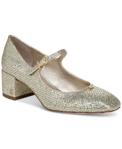 Circus Ny By Sam Edelman Women's Eloisa Block-heel Mary Jane Pumps In Silver,gold Sparkle Mesh