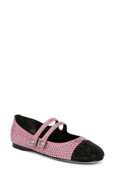 Circus Ny By Sam Edelman Zoey Cap Toe Mary Jane Flat In Pink Confetti/black