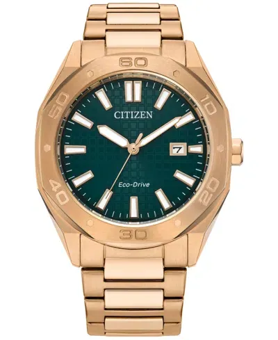 Citizen Eco-drive Men's Weekender Sport Rose Gold-tone Stainless Steel Bracelet Watch 41mm In No Color