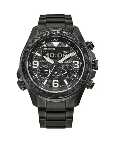 Citizen Eco-drive Men's Chronograph Promaster Land Gray-tone Stainless Steel Bracelet Watch 44mm In No Color