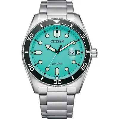 Citizen Mod. Of Collection - Marine 1760 Eco Drive - Aqua Blue In Metallic