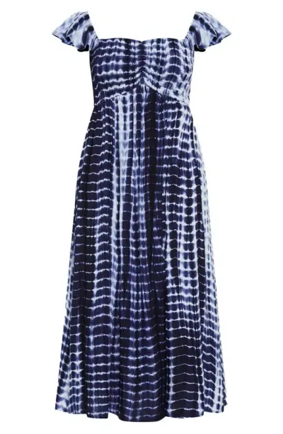 City Chic Maxi Tiarne Tie Dye In Blue Tie Dye