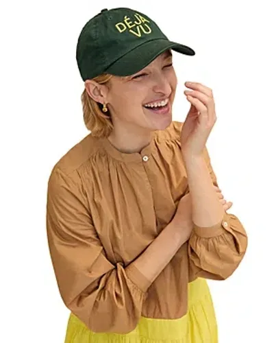 Clare V Deja Vu Baseball Hat In Forest