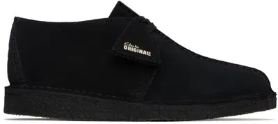 Clarks Originals Black Desert Trek Derbys In Black Suede