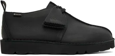 Clarks Originals Black Desert Trekgtx Derbys In Black Leather