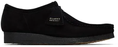 Clarks Originals Black Wallabee Derbys In Black Suede