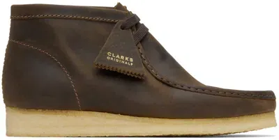 Clarks Originals Brown Wallabee Desert Boots In Beeswax