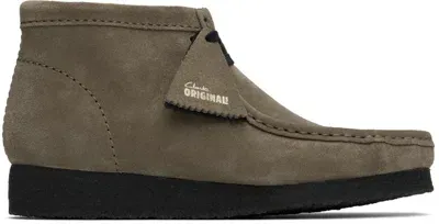 Clarks Originals Gray Wallabee Boots In Dark Grey Sde