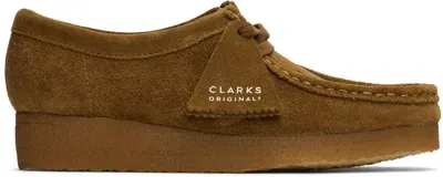 Clarks Originals Tan Wallabee Derbys In Cola Suede