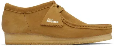 Clarks Originals Tan Wallabee Derbys In Oakmoss Suede