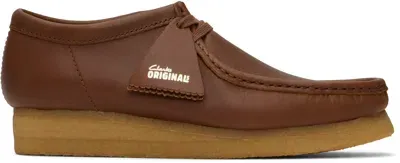 Clarks Originals Tan Wallabee Derbys In Tan Leather