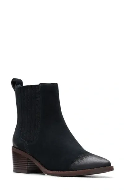 Clarksr Clarks(r) Morzine Top Pointed Toe Chelsea Boot In Black Suede