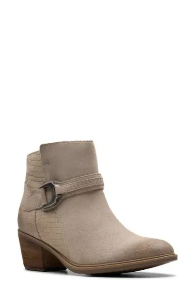 Clarksr Clarks(r) Neva Buckle Bootie In Stone Suede