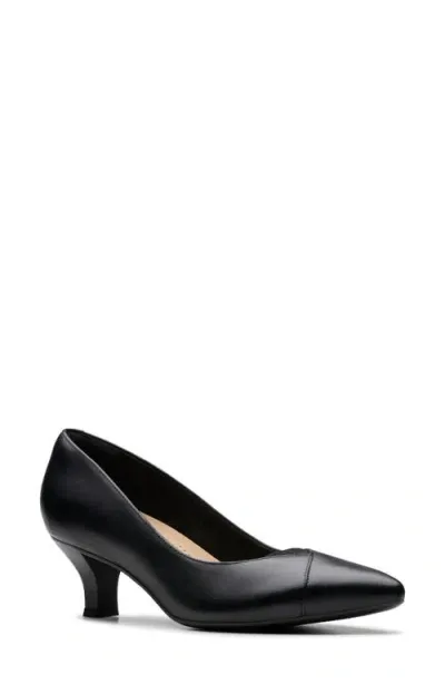 Clarksr Clarks(r) Noahh Rose Pointed Toe Pump In Black Leather