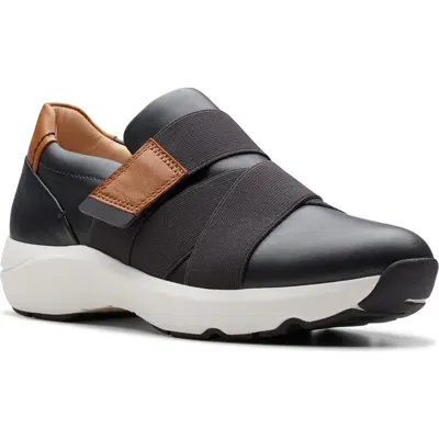 Clarksr Clarks(r) Tivoli Strap Sneaker In Black Leather