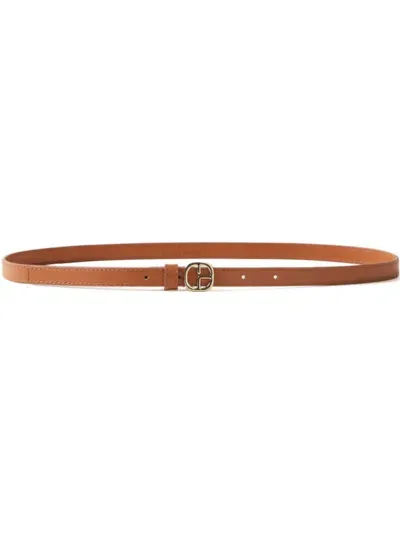 Claudie Pierlot Logo-buckle Leather Belt In Braun