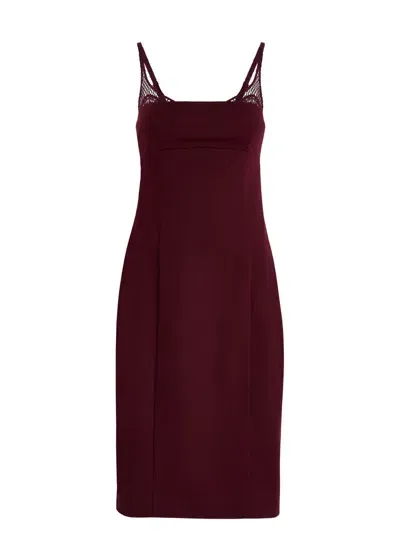 Clea Arlet Stretch-cotton Midi Dress In Dark Red