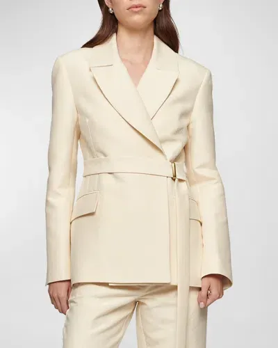 Clea Lincoln Belted Blazer In Cream