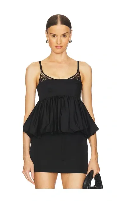 Clea Mimi Peplum Top In Black