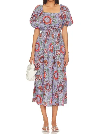 Cleobella Darlene Floral Organic Cotton Poplin Midi Dress In Multi