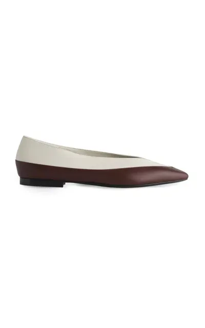 Co Leather Ballet Flats In Ivory