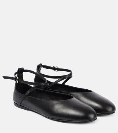 Co Leather Ballet Flats In Schwarz