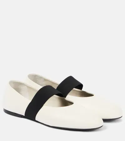 Co Leather Ballet Flats In White