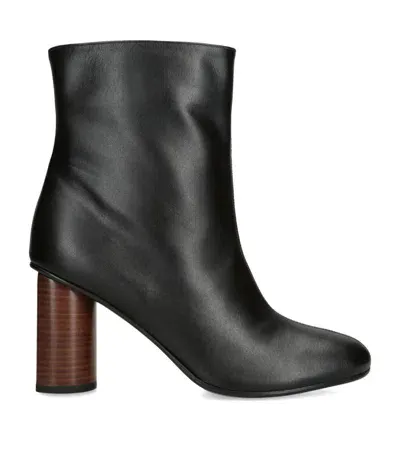 Co Leather Front-seam Boots 85 In Black