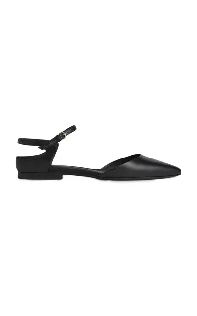 Co Leather Slingback Flats In Black