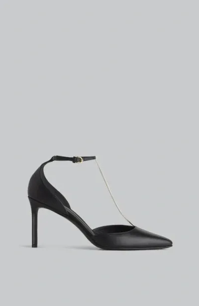 Co T-strap Leather D'orsay Pumps In Black