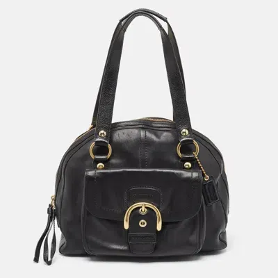 Pre-owned Coach Black Leather Dome Satchel