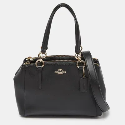 Pre-owned Coach Black Leather Minetta Satchel