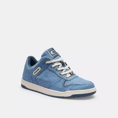 Coach C201 Sneaker In Indigo Denim